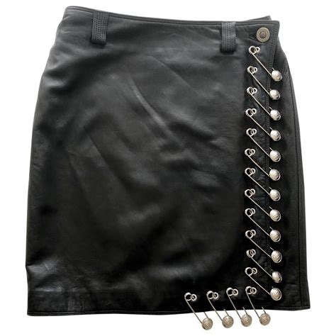 gianni versace leather skirt|Versace .